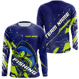 Maxcorners Mahi Mahi fishing sun protection shirts custom name blue and green fishing jerseys for team offshore MT2108