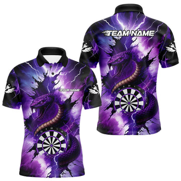 Maxcorners Purple Thunder Lightning Custom Cobra Snake Men Dart Shirts Best Dart Jerseys Dart Team Shirts LM1903