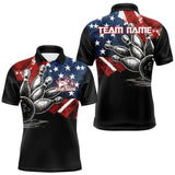 Maxcorners Personalized American Flag Bowling Team Shirts For Men, Patriotic Bowling Gifts LM0910