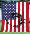 Maxcorners Fishing Rod Fishing American Flag 3D Quilt - Blanket