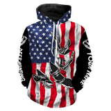 Maxcorners American Flag Deer Hunting Antler 3D Patriotic Custom Name All Over Printed Shirts - Personalized Deer Hunting, Shed Hunting Gif LM2608