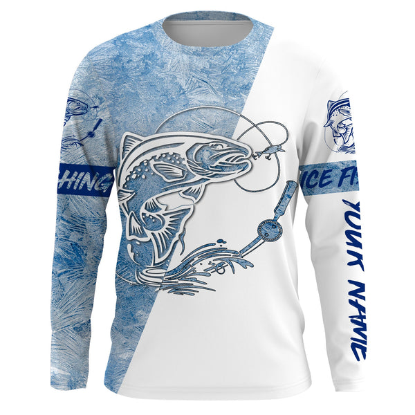 Maxcorners Trout Ice Fishing Winter Fishing Performance Long Sleeve Shirts, Ice Fishing Clothing