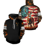Maxcorners American Flag Deer Buck Hunting All over print Shirts, Personalized Deer Hunting Gift for Men, Women LM2608