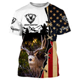 Maxcorners Mule Deer hunting American flag custom name 3D all over print Shirts, Personalized gifts LM2608