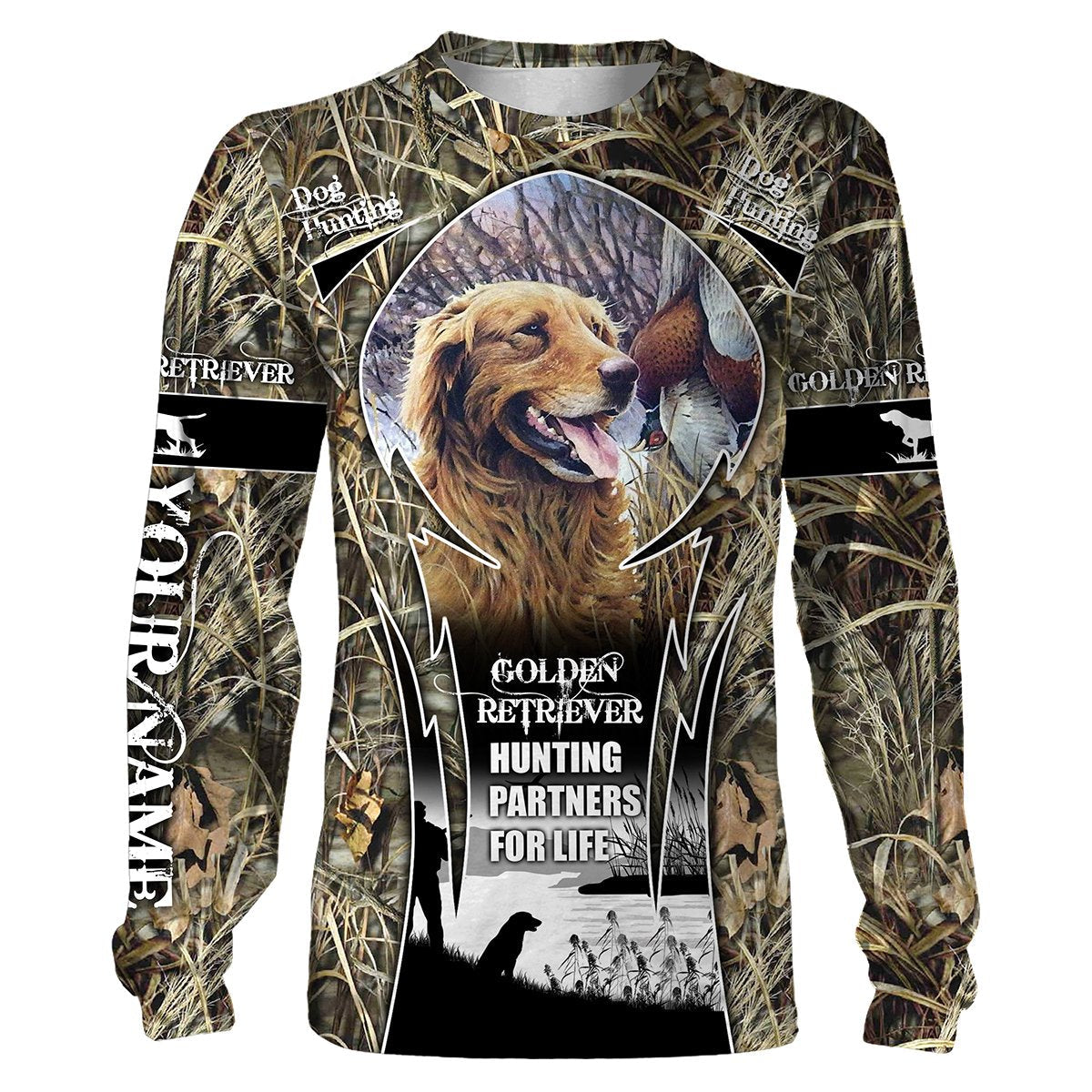 Maxcorners Golden Retriever Hunting Customize Name 3D Shirts