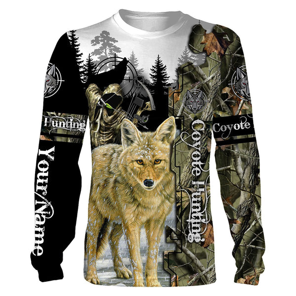 Maxcorners Coyote Hunting Customize Name 3D Shirts