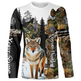 Maxcorners Coyote Hunting Camouflage Custom Name Shirt 3D All Over Printed Clothes