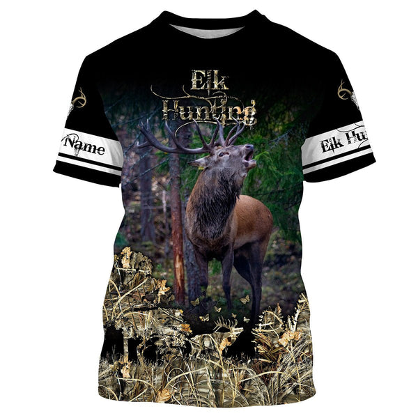 Maxcorners Custom Name Elk Hunting Shirt 3D All Over Printed Clothes