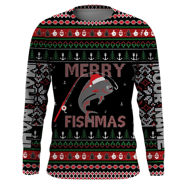 Maxcorners Ugly Fishing Christmas Mahi Mahi Fishing Customize Name 3D Shirts