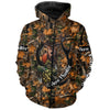 Maxcorners Deer Hunting American Flag Grim Reaper Custom Name Shirt 3D All Over Printed Clothes