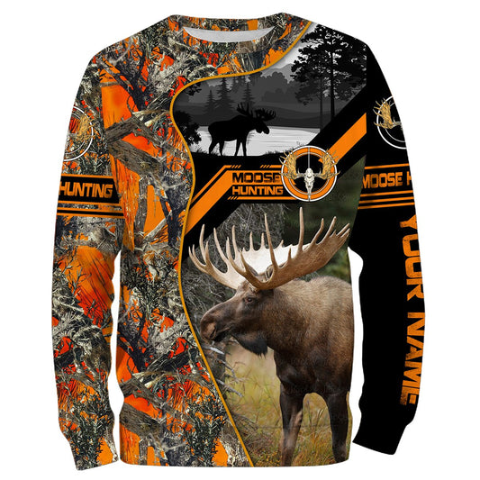 Maxcorners Custom Name Moose Hunting 3D All Over Printed Clothes