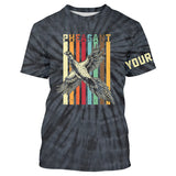 Maxcorners Pheasant Hunting Retro tie dye Custom Name T-shirt, Long sleeve, Hoodie for Upland game Hunters LM2608