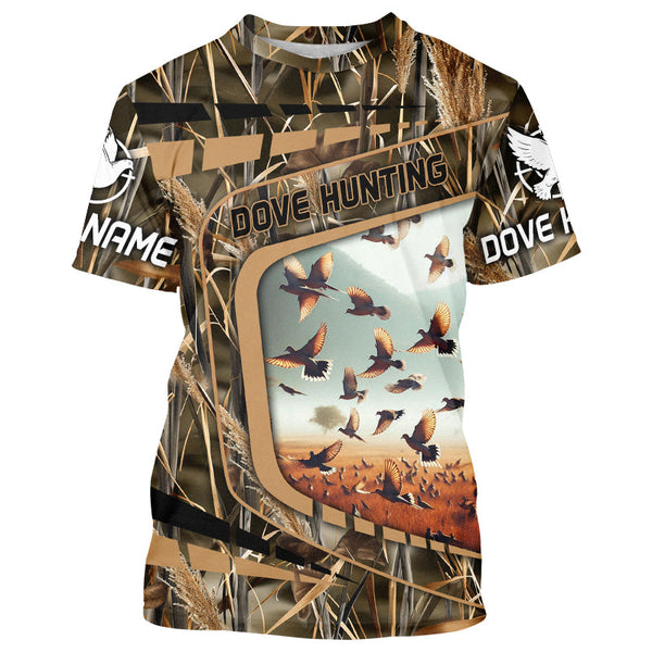 Maxcorners Dove hunting camo custom name 3D all over print Shirts Personalized Dove bird hunting gifts LM2608
