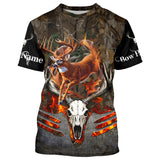 Maxcorners Whitetails Jumping Deer Hunting Camouflage Custom Name Shirt 3D All Over Printed Clothes