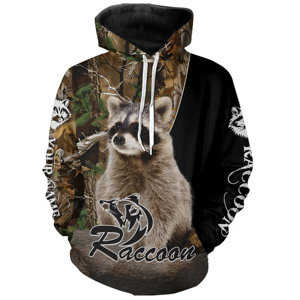 Maxcorners Raccoon Hunting camouflage Custom Name Shirts, Personalized Hunting shirts, hunting gifts LM2608