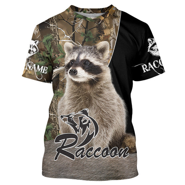Maxcorners Raccoon Hunting camouflage Custom Name Shirts, Personalized Hunting shirts, hunting gifts LM2608