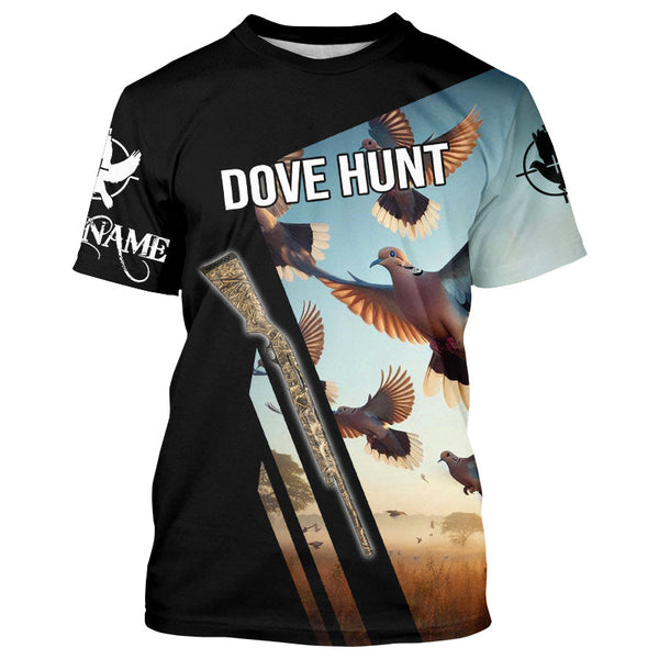 Maxcorners Dove Hunting Custom Name All Over Print Shirt, Personalized Dove Hunting Shirt, Gift For Hunter