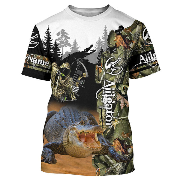 Maxcorners Alligator Hunting Grim Reaper Customize Name 3D Shirts