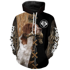 Maxcorners Brittany Hunting Dog Custom Name Hoodie Shirt for Hunter | Grouse