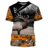 Maxcorners Elk hunting orange camouflage custom name shirts for hunters, Personalized elk hunting gifts LM2608