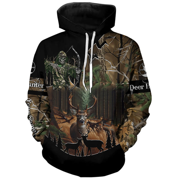 Maxcorners Deer Hunting Gripm Reaper Camouflage Custom Name all over print Shirts, Deer Hunting Gifts Shirt 1 LM2608