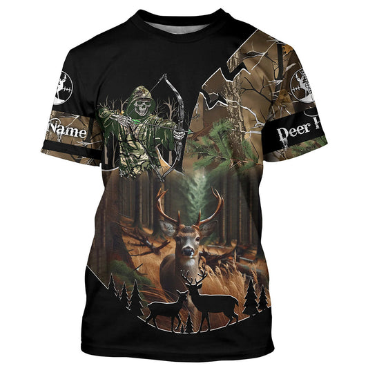 Maxcorners Deer Hunting Gripm Reaper Camouflage Custom Name all over print Shirts, Deer Hunting Gifts Shirt 1 LM2608