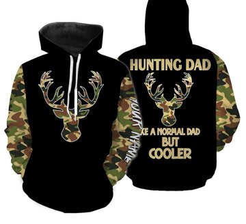 Maxcorners Father's Day Gift Ideas For Hunting Dad - "Like A Normal Dad But Cooler" 3D Printing Customize Name Shirts LM2608