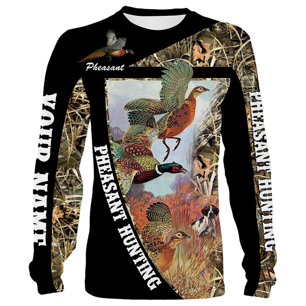 Maxcorners Pheasant Hunting Customize Name 3D Shirts