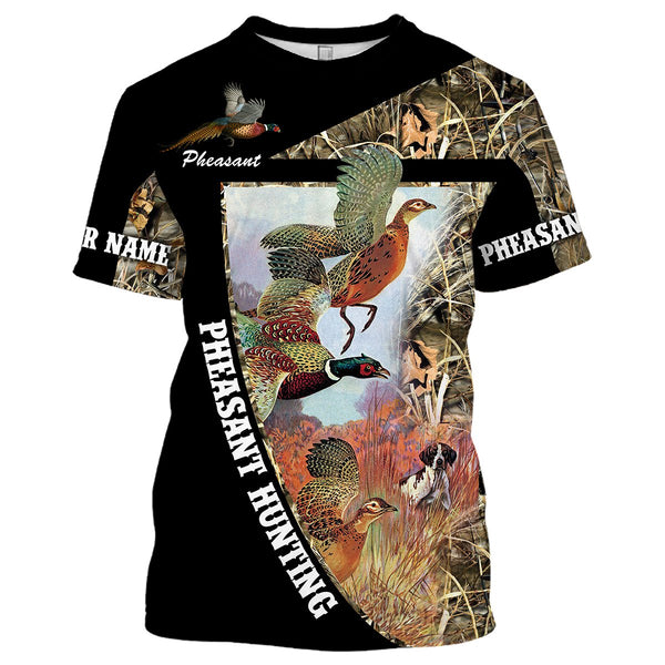 Maxcorners Pheasant Hunting Customize Name 3D Shirts