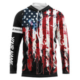 Maxcorners American Flag Fishing and Hunting UV protection Customized Name Shirt, Fisherman Hunters gift shirt LM2608