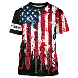 Maxcorners American Flag Fishing and Hunting UV protection Customized Name Shirt, Fisherman Hunters gift shirt LM2608