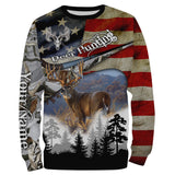 Maxcorners Custom Name Deer Hunting American Flag Camo 3D All Over Printed Clothes