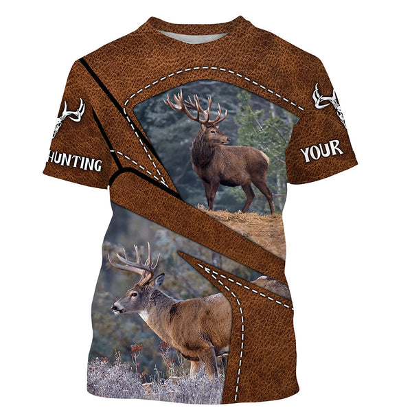 Maxcorners Deer Hunting Custom Name All over printed Shirts for Deer Hunter, Personalized Deer Hunting Gifts LM2608