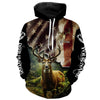 Maxcorners White-tailed Deer hunting American flag custom name Patriotic hunting Shirts, Hunting Gifts for hunters LM2608