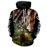 Maxcorners White-tailed Deer hunting American flag custom name Patriotic hunting Shirts, Hunting Gifts for hunters LM2608
