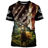 Maxcorners White-tailed Deer hunting American flag custom name Patriotic hunting Shirts, Hunting Gifts for hunters LM2608
