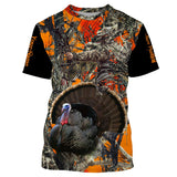 Maxcorners Turkey Hunting Orange  Customize Name 3D Shirts