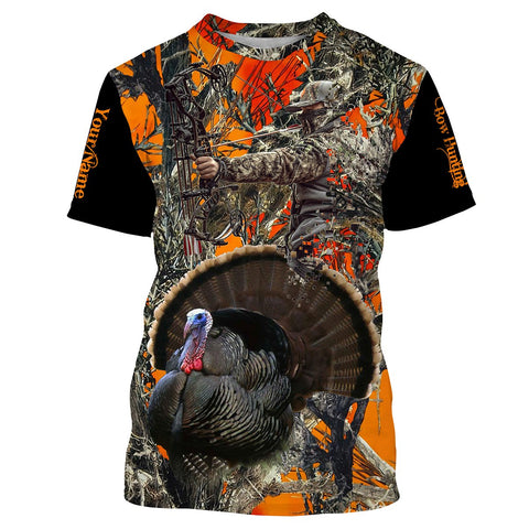 Maxcorners Turkey Hunting Orange  Customize Name 3D Shirts