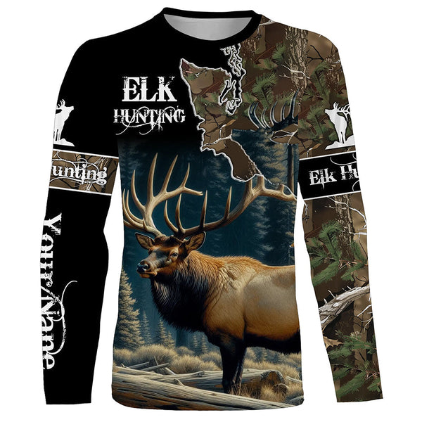 Maxcorners Best Elk Hunting Camouflage Shirts for Elk Hunters, Personalized Hunting Shirts LM2608