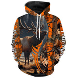 Maxcorners Elk hunting Orange camouflage custom Name all over print Shirts, Personalized gifts for hunter LM2608