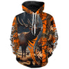 Maxcorners Elk Hunting Orange Camouflage Custom Name Shirt 3D All Over Printed Clothes