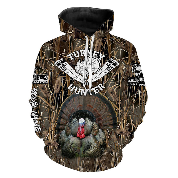 Maxcorners Personalized Turkey Hunting Camouflage Custom Name All Over Print Shirt, Hunting Gifts