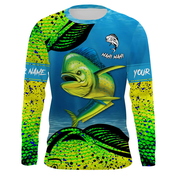 Maxcorners Customized Name Mahi Mahi Dorado Fishing 3D Shirts