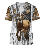 Maxcorners Deer Buck American Flag Custom Name 3D All over printed Shirts, Deer Hunting Shirt, Personalized Hunting Gifts LM2608