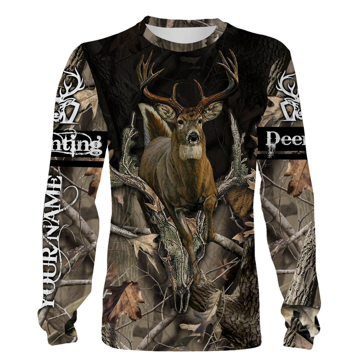 Maxcorners Whitetail Deer Hunting Customize Name 3D Shirts