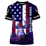 Maxcorners Custom Name Deer Hunting American Flag Camo Shirt 3D All Over Printed Clothes