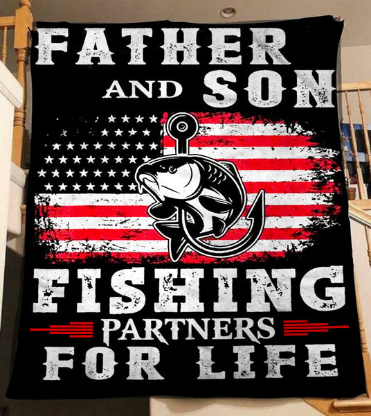 Maxcorners Father And Son Fishing Partners For Life 3D Quilt - Blanket