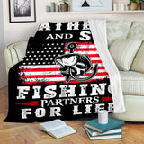 Maxcorners Father And Son Fishing Partners For Life 3D Quilt - Blanket