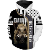 Maxcorners Wild Boar Hunting American Flag Custom Name 3D Full Printing Shirts - Personalized Hunting Gifts LM2608