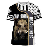 Maxcorners Wild Boar Hunting American Flag Custom Name 3D Full Printing Shirts - Personalized Hunting Gifts LM2608
